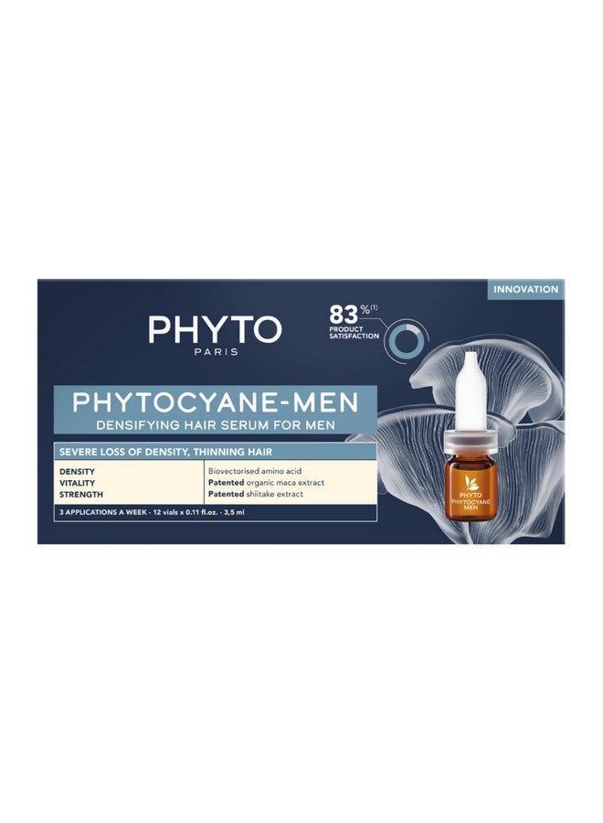 PHYTOCYANE Men Densifying Treatment for Progressive Hair Thinning, Double Efficiency Anti-Fall & Density, 12 Vials x 0.118 fl.oz. (1 month Supply) - Image 1