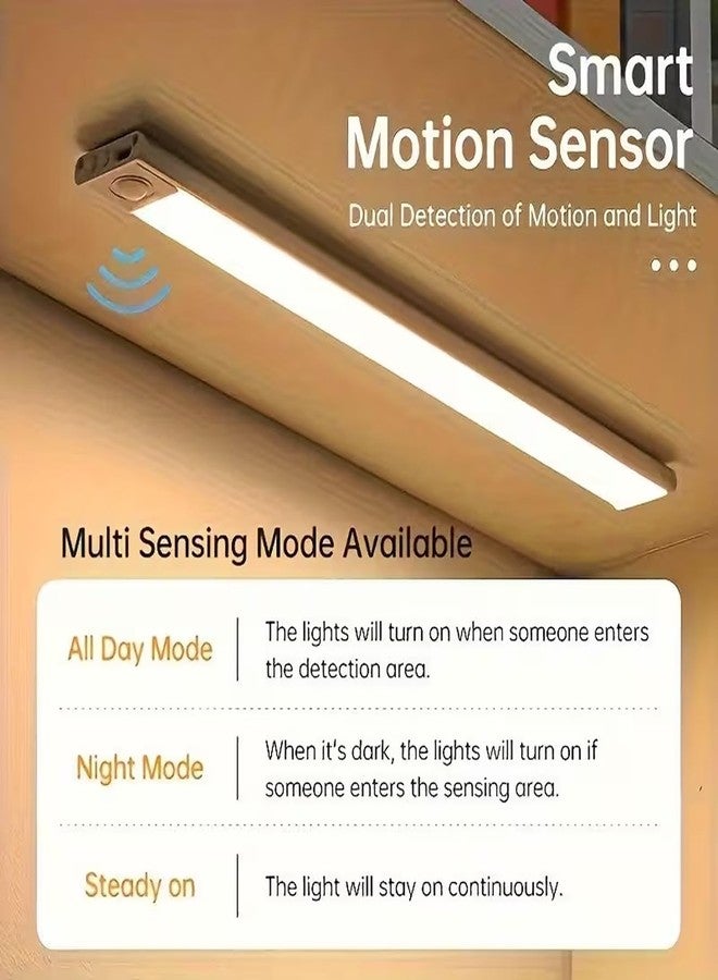 FEBLICH Under Cabinet Lights Rechargeable, Motion Sensor Under Cabinet LED Light, 3 Color Modes Wireless Rechargeable Closet Light, Super Bright Stick-On Magnetic Light Bars for Kitchen (20 CM) - Image 3