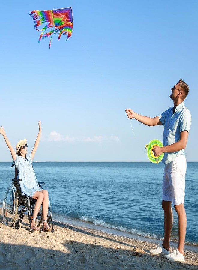 Aoriher 3 Pcs Kite String with Reel 7 Inch Dia Kite Reel Winder Grip Wheel with Flying Line String Flying Tools with Lock for Kids Adults(Green) - Image 5