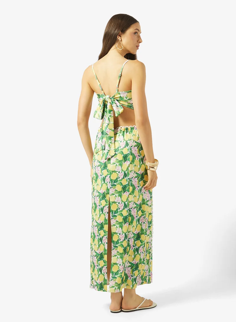 Soleira Printed Floral Top & Skirt Set