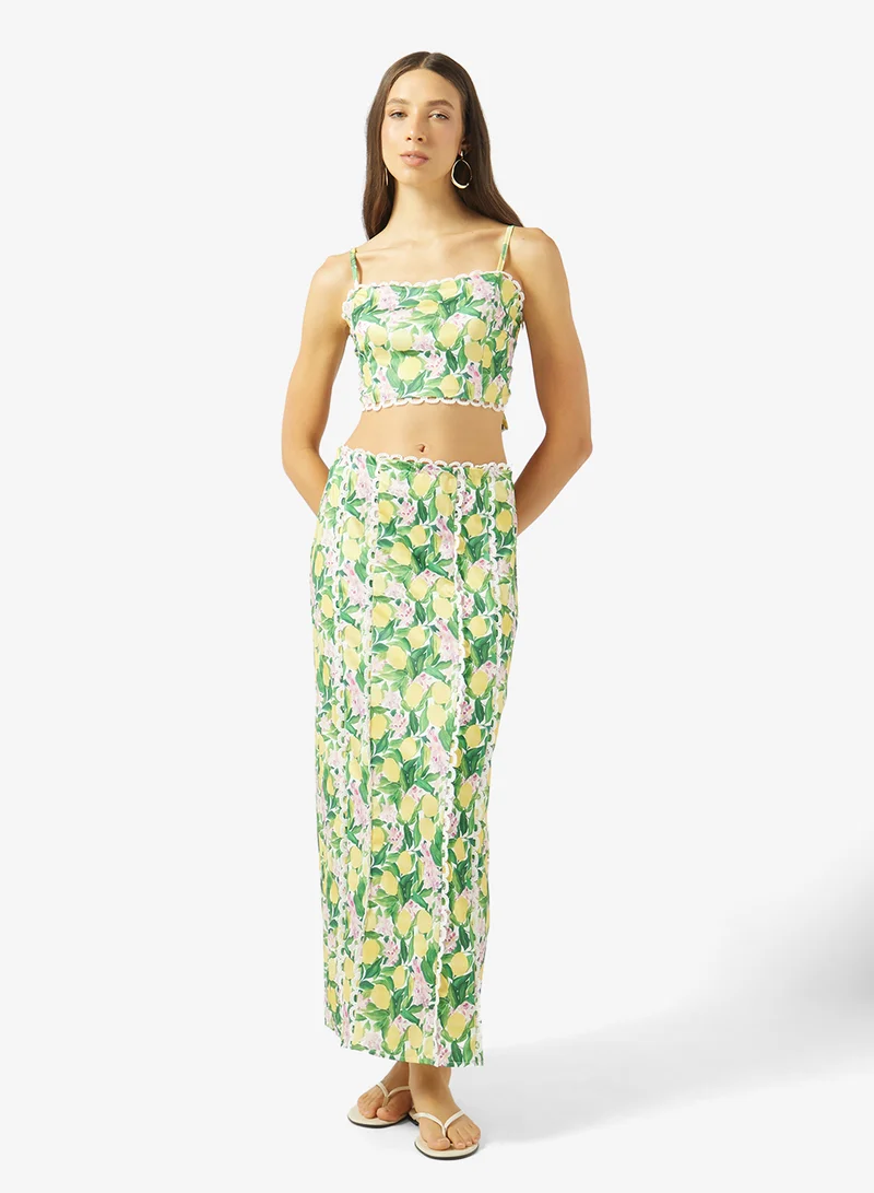 Soleira Printed Floral Top & Skirt Set