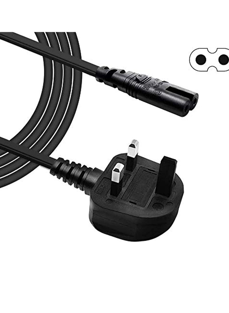 2 Prong Power Cable Cord for HP Envy/OfficeJet, Canon Pixma/Maxify, E pson, Brother, Dymo Label Writer Printer, Sony PlayStation 2/3/4 (PS2/PS3/PS4), Xbox One X, Xbox 1s - Image 1