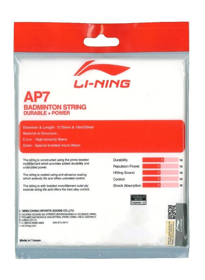 Li-Ning Ap - 7 Badminton String - Red  - Image 3