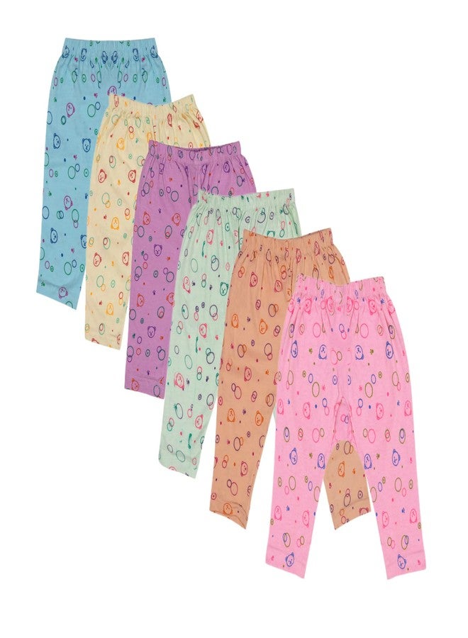 TIXY Baby Boys and Baby Girls 100% Pure Cotton All over printed Pyjama/Pajama Avialable in 6 Multicolor Designs(Regular Fit)(Pack of 6) - Image 1