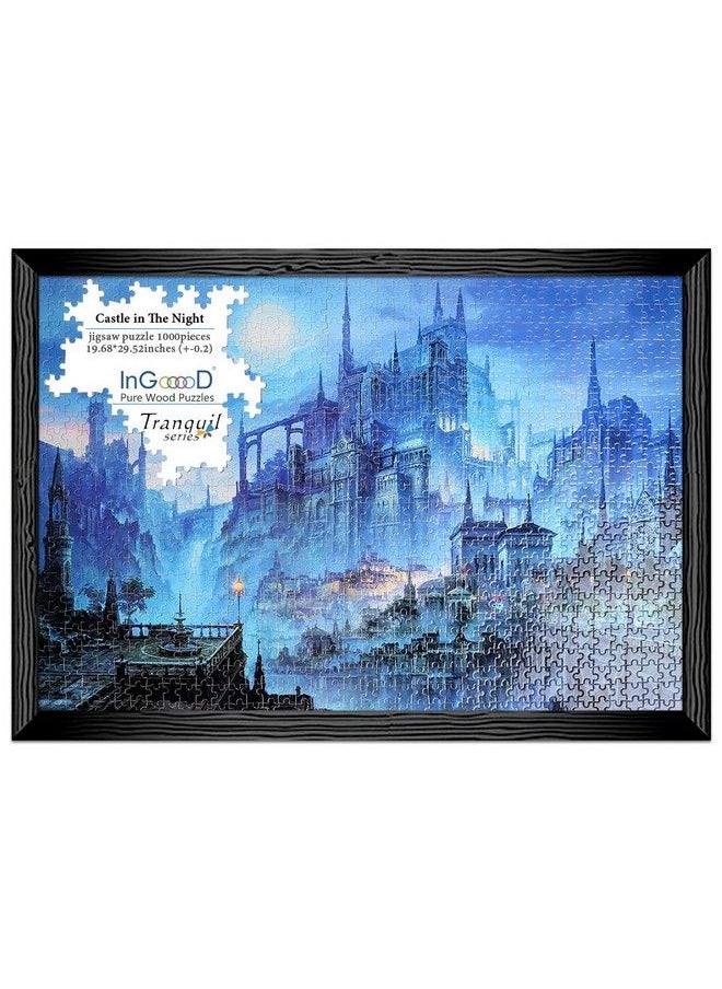 Ingooood Tranquil Series Castle In The Night Basswood Jigsaw Puzzles 1000 Pieces For Adult  - Image 4