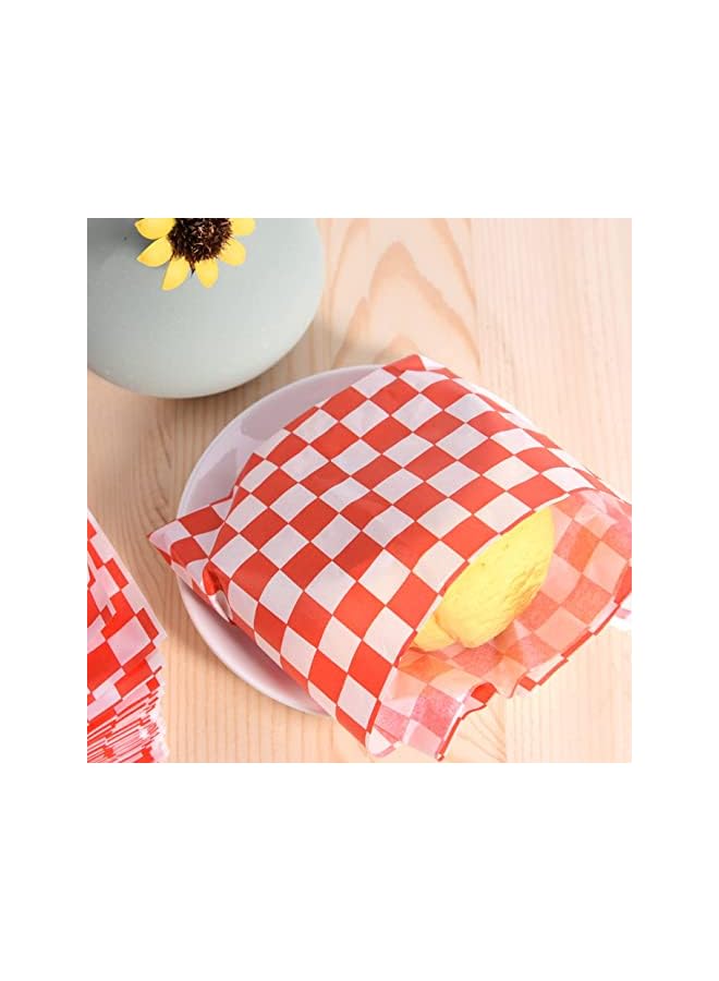 S-TOP 100 Sheets Checkered Dry Waxed Deli Food Wrap - Grease-Resistant Cake Wrappers - Waterproof Wax Paper for Hamburger/Pizza/Bread/Meat (11.02x10.23 Inch) - Image 3