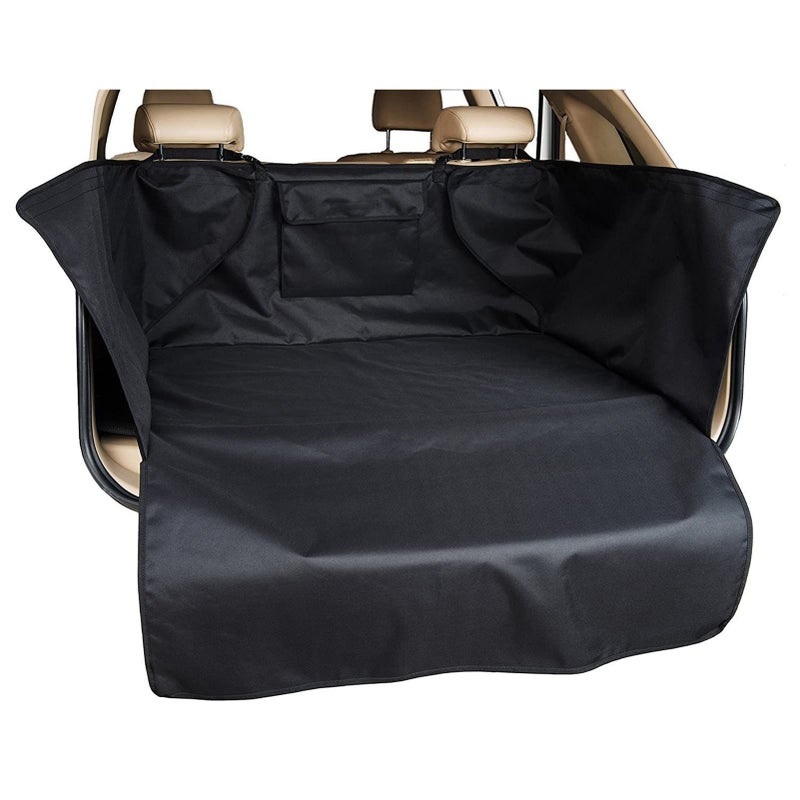 Pet Car Seat Cover Breathable Mesh Dog Back Seat Extender Mat Protector 175x105x43cm Black - Image 3