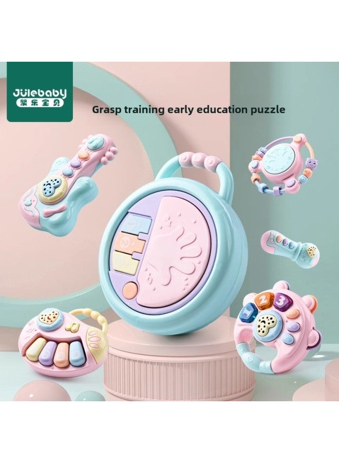 Baby Toys 0 To 3 Months Old 1 Hand Rattle Head Up Grasp Training Sand Hammer Newborn Puzzle Early Education 3 6 Baby-Color:National Treasure Fatda # 【exquisite Gift Box/rattle Set】 8-piece Set - Image 2