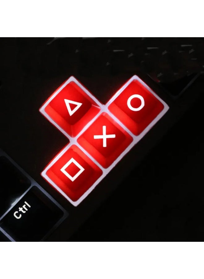 إسكدنيا 【4 مفاتيح للتسامي】 PSP/مفتاح اتجاه البطاطس الأرجواني، غطاء مفتاح أسود/أحمر - اللون: مفاتيح أسهم شفافة جانبية سوداء - Image 3