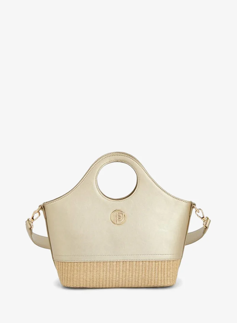 ببرمنة Textured Tote Bag With Zip Closure