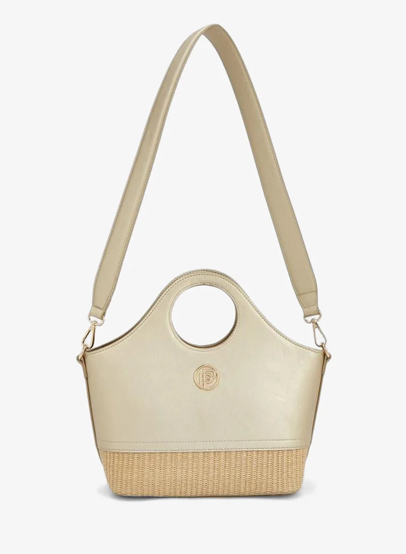 ببرمنة Textured Tote Bag With Zip Closure