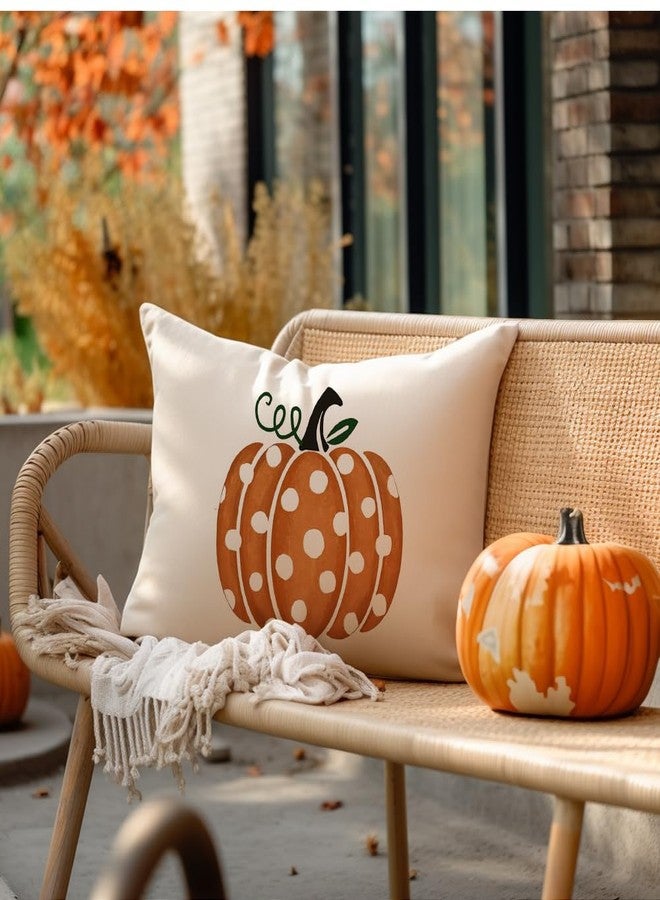 RABUSOFA Fall Decor Pillow Covers - 12x20 Inch Polka Dot Pumpkin Decor Autumn Thanksgiving Lumbar Throw Pillowcases for Indoor Outdoor Home Decor - Image 5