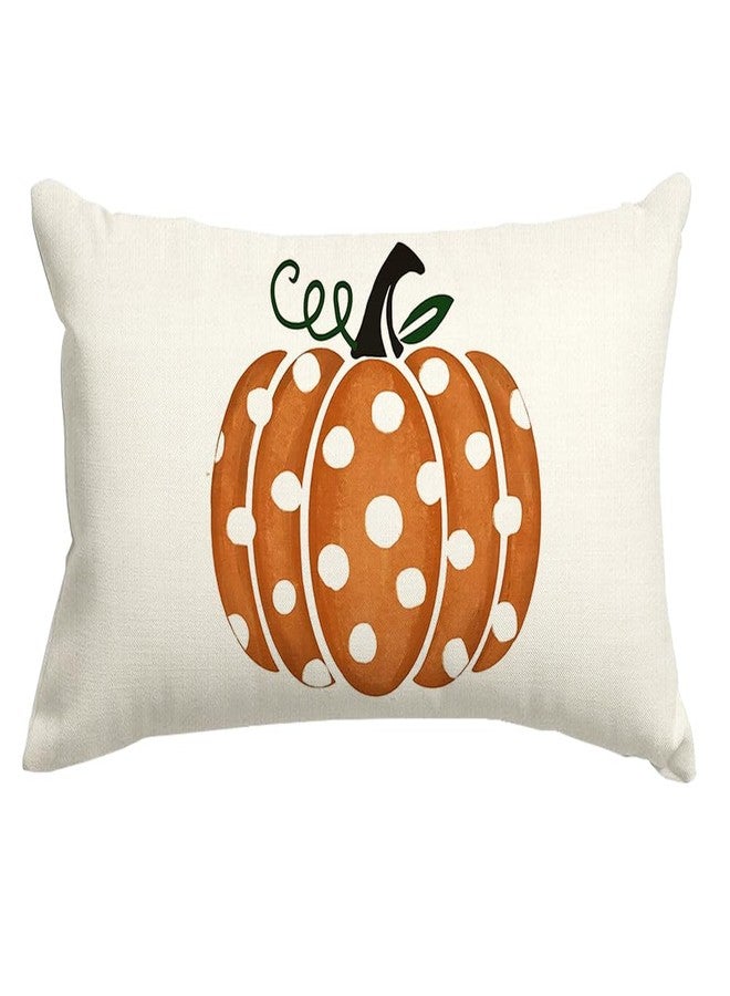 RABUSOFA Fall Decor Pillow Covers - 12x20 Inch Polka Dot Pumpkin Decor Autumn Thanksgiving Lumbar Throw Pillowcases for Indoor Outdoor Home Decor - Image 1