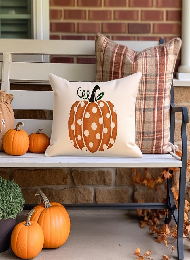 RABUSOFA Fall Decor Pillow Covers - 12x20 Inch Polka Dot Pumpkin Decor Autumn Thanksgiving Lumbar Throw Pillowcases for Indoor Outdoor Home Decor - Image 4