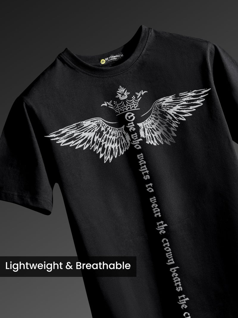 Beyoung Winged Half Sleeve Printed T-shirt - Image 2