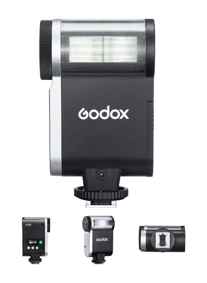 Godox Godox iA32 iFlash Camera Flash Mini Speedlite GN15 A/M Mode with S1/S2 Optial Trigger Tiltable Flash Head for Fuji,Canon,Nikon,Sony,Olympus,Panasonic Camera - Image 1