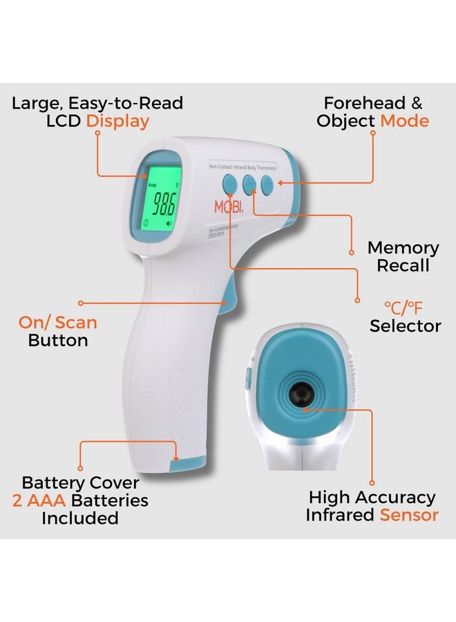 MOBi No Touch Thermometer for Baby, Kids, & Adults, Touchless Infrared Thermometer with High Fever Indicator, Non Contact Forehead Digital Thermometer with Object Temperature Mode, Easy to Use - Image 2
