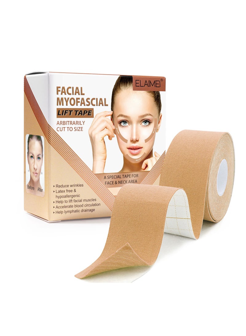 Elaimei Face Lift Tape, Facial Myofascial Lift Tape, Rolls Anti Wrinkle Facial Patches for Face Lifting, Face Toning Belts, Unisex Neck Lift Tape For Firming and Tightening Skin  - Image 1