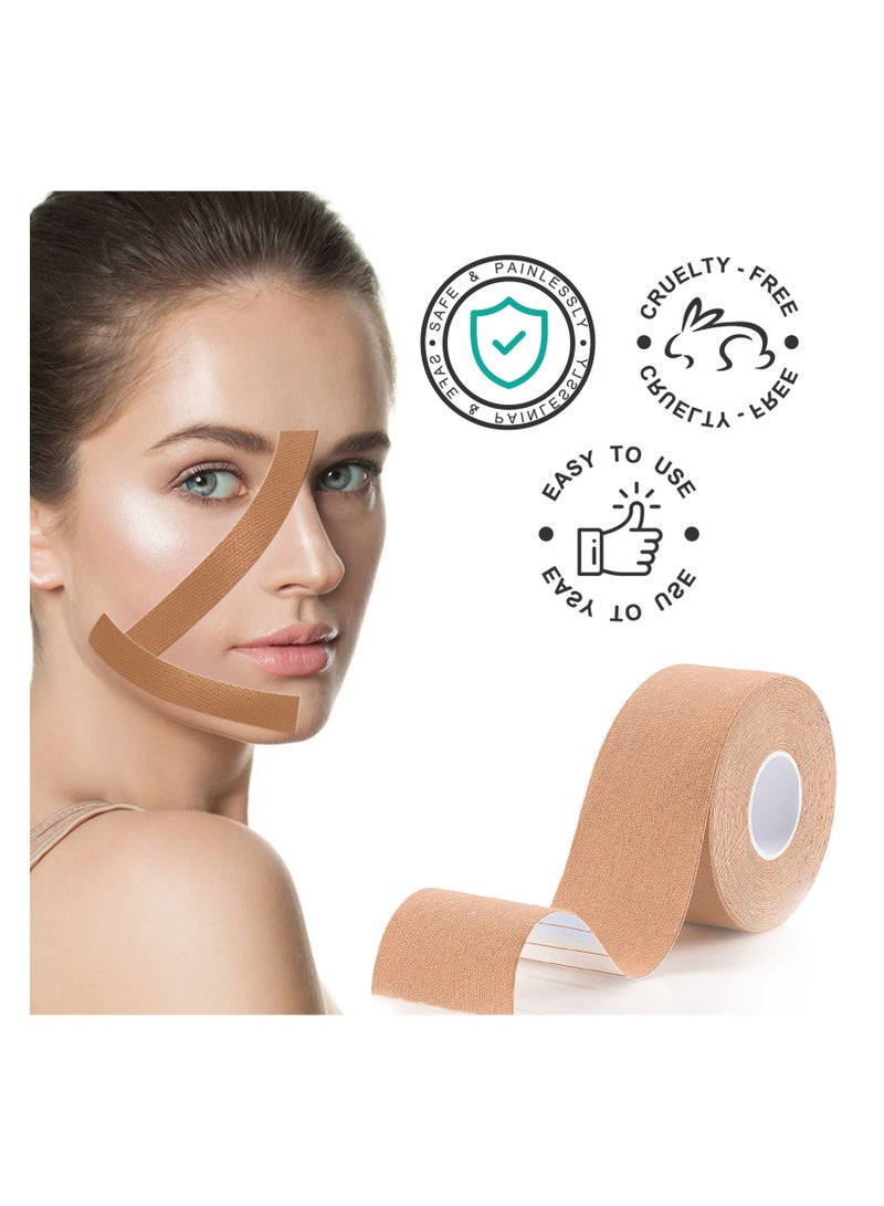 Elaimei Face Lift Tape, Facial Myofascial Lift Tape, Rolls Anti Wrinkle Facial Patches for Face Lifting, Face Toning Belts, Unisex Neck Lift Tape For Firming and Tightening Skin  - Image 2