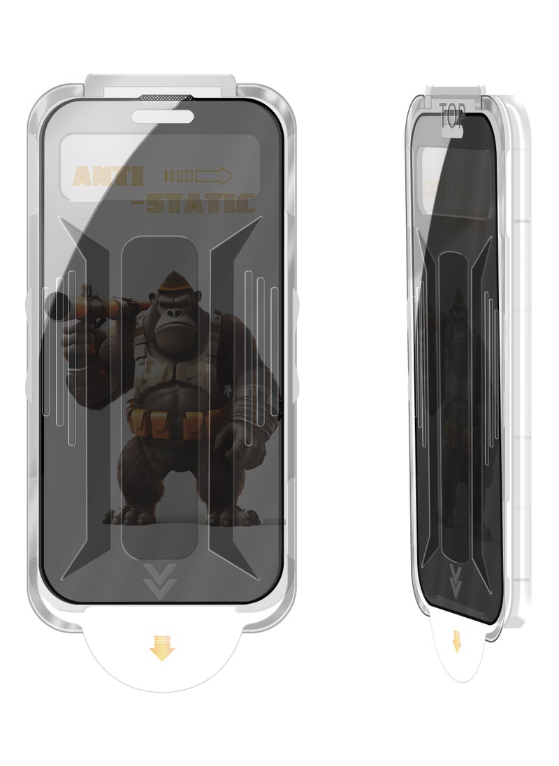 ICARLUS For iPhone 15/iPhone16 Anti-Spy Full Screen Protector Auto-Dust Removal Tempered Glass Film  - Image 2