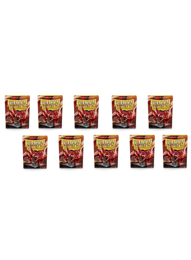dragon shield 10 Packs Dragon Shield Matte Ruby Standard Size 100 ct Card Sleeves Display Case - Image 2
