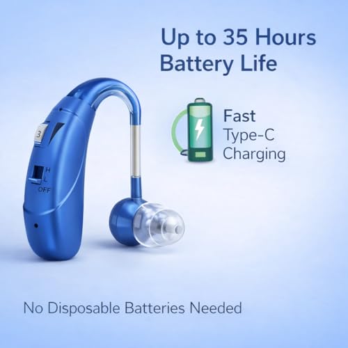 HP SOUND PLUS Hearing aids amplifier for seniors rechargeable ear hearing machine for old age (Blue) - Image 5