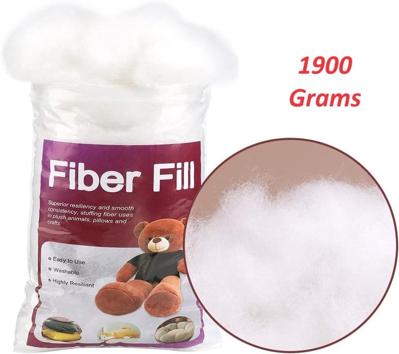 IMSMARTMART Premium Synthetic Cotton Filling - Racron Polyester Fiber for Cushions, Pillows, Toys | Non-Allergenic & Washable | 1900 Grams - Image 2