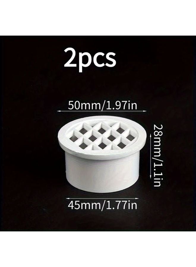 50mm 2 Pcs Heavy Duty Plastic Drain Filter Cover Mesh Design Anti Clogging - Image 1
