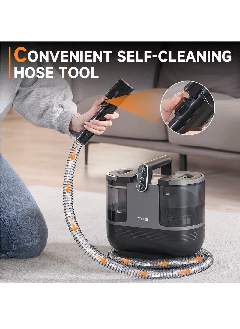 TAB TAB Carpet Cleaner Machine, FastHeating Portable Upholstery Spot Cleaner Shampooer Machine, 14KPa Stain Remover Deep Cleaner for Pets,Stairs,Car Seat and Couch, Self-Cleaning, 140℉ Heat Wash, R6  - Image 4
