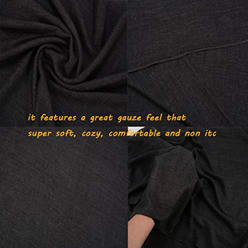 Iristide Womens Long Scarf in Solid Color, Light Weight Large Shawls Wrap for Beach Outdoor Camping Traveling Sunscreen Neckwear 75×43 inch (Dark grey) - Image 4