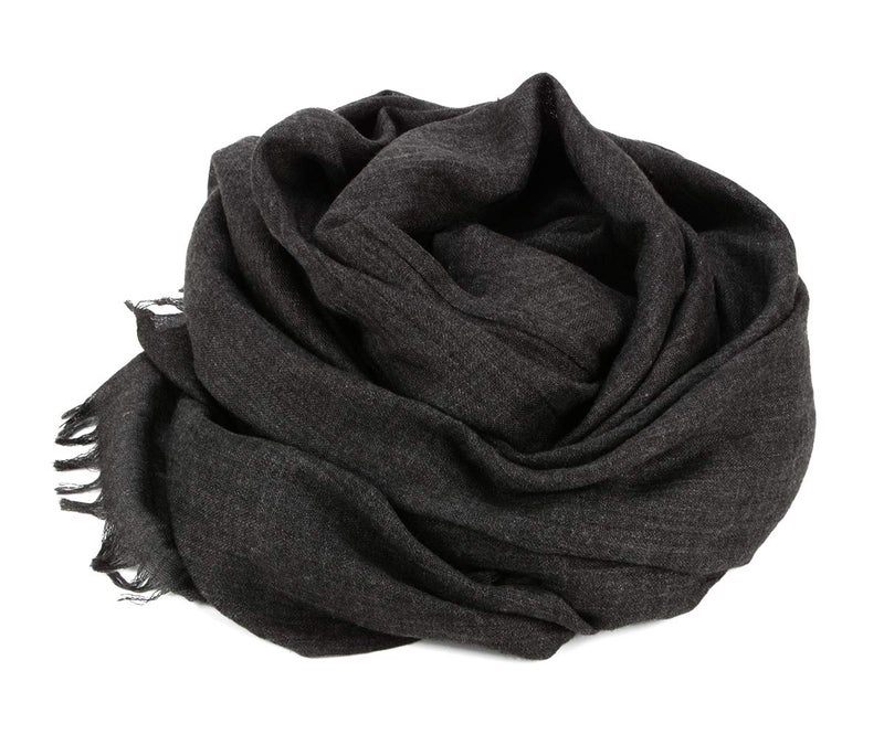 Iristide Womens Long Scarf in Solid Color, Light Weight Large Shawls Wrap for Beach Outdoor Camping Traveling Sunscreen Neckwear 75×43 inch (Dark grey) - Image 2