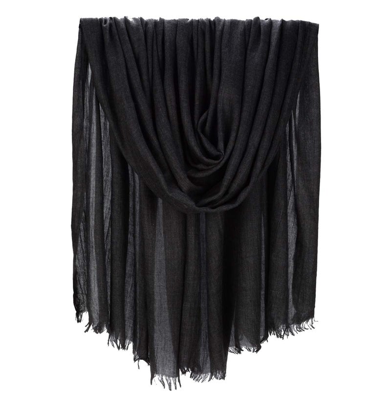 Iristide Womens Long Scarf in Solid Color, Light Weight Large Shawls Wrap for Beach Outdoor Camping Traveling Sunscreen Neckwear 75×43 inch (Dark grey) - Image 1