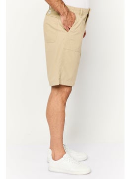 Jack Jones Men Solid Embroidered Logo Chino Short, Khaki  - Image 3