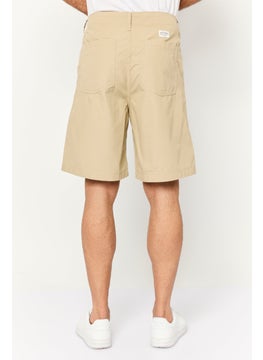 Jack Jones Men Solid Embroidered Logo Chino Short, Khaki  - Image 4