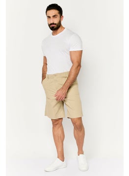 Jack Jones Men Solid Embroidered Logo Chino Short, Khaki  - Image 2