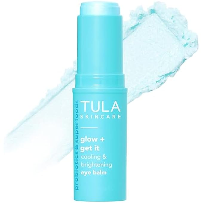 TULA Probiotic Skin Care Glow & Get It Cooling & Brightening Eye Balm | Dark Circle Under Eye Treatment, Instantly Hydrate and Brighten Undereye Area, Portable and Perfect to Use On-the-go | 0.35 oz - Image 1