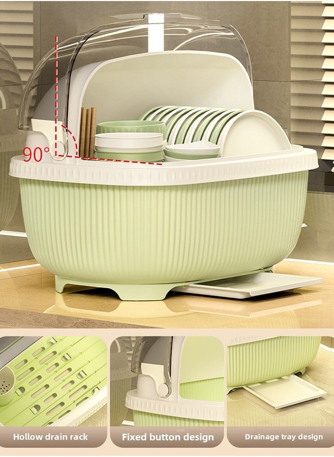 Dish Storage Box Bottle Drainer Dish Rack with Lid Dish Strainer Kitchen Dish Racks Cutlery Drying Rack Dish Holder for Cabinet Utensil Holder Rack Dish Drain Board Dish Dry Rack