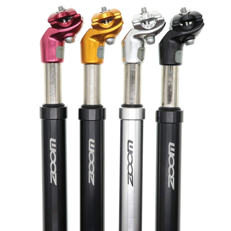 DJC Components DJC Bike Suspension Seatpost Shock Absorber Damper Post 27.2 30.9 31.6 mm, Lightweight Aluminum Body(Black Head,31.6mm) - Image 1