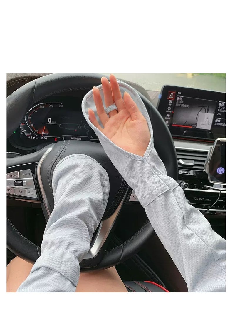 Generic Women Sun Protection Arm Sleeves Hand Gloves Cover are Skin-Friendly Cool to The Touch Light Breathable and Stretchy  - Image 1