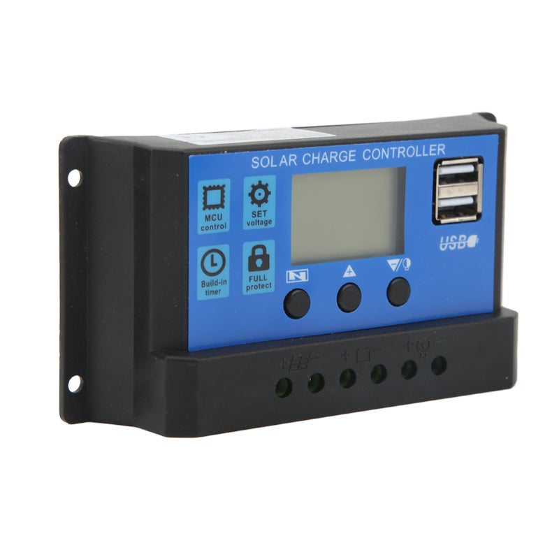 12V 24V Solar Charge Controller USB Port Overcharge Protection Solar Panel Battery Regulator with LCD Display 10A - Image 1