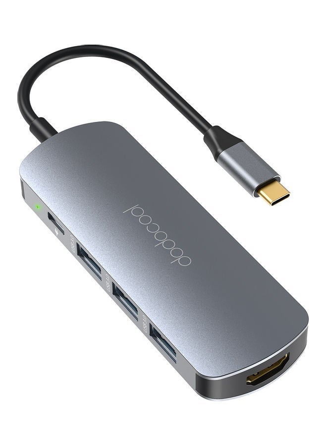 NIBEMINENT 7 in 1 USB C Hub grey - Image 4