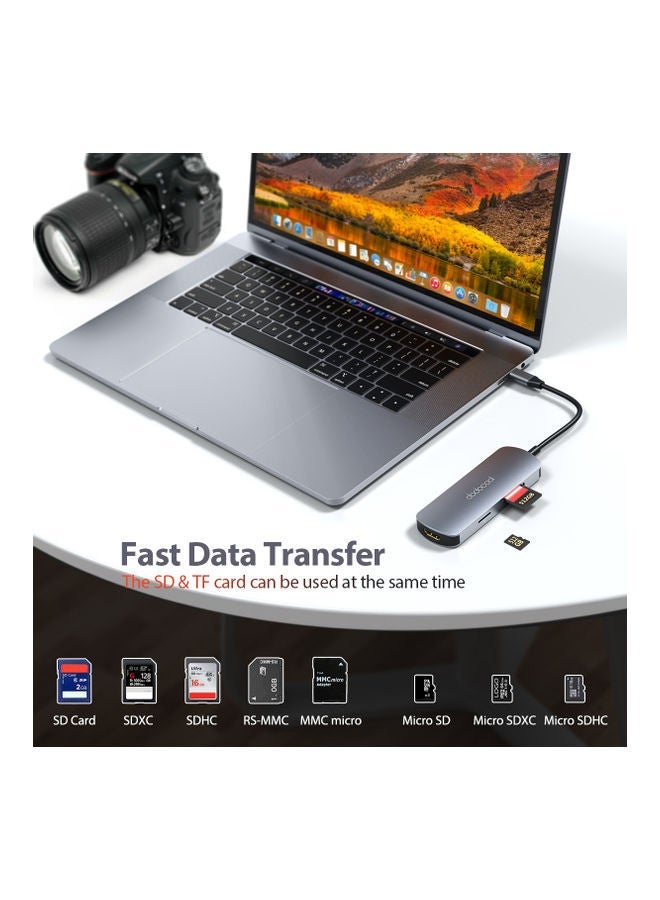 NIBEMINENT 7 in 1 USB C Hub grey - Image 2