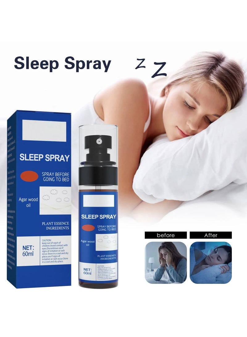 Yameem 60ml Aromatherapy Deep Sleep Improve Sleeping Spray Essential Lavender Relieve Fatigue Anxiety Help Relax Body Fall Asleep Mist - Image 2
