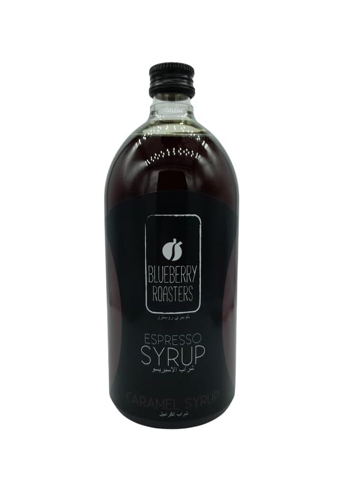 Blueberry Roasters Caramel Syrup - 1000 ml Espresso Syrup for Coffee, Desserts, and Beverages