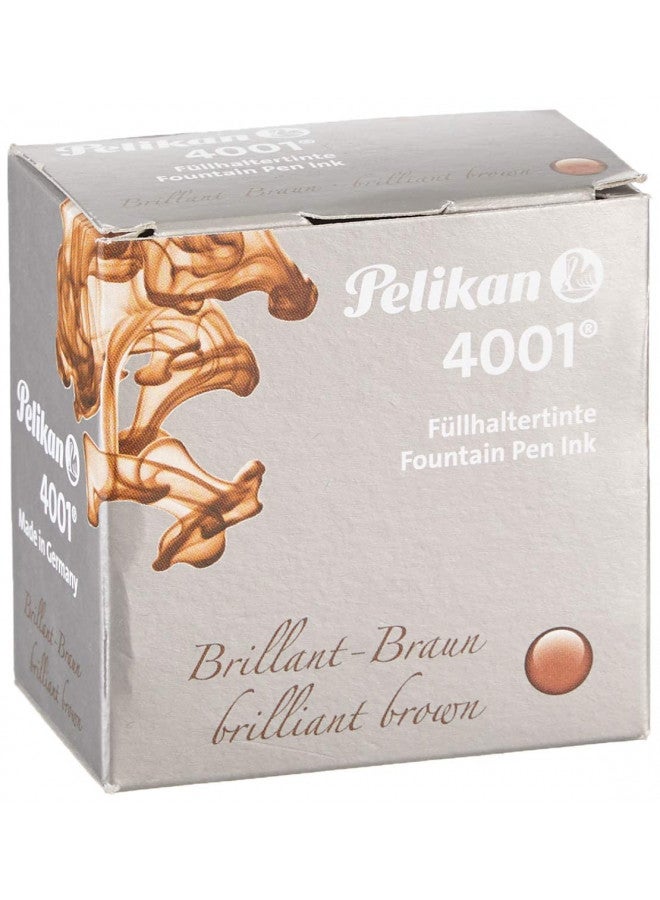 Pelikan 4001 Bottled Ink for Fountain Pens, Brilliant Brown, 30ml, 1 Each (311902)