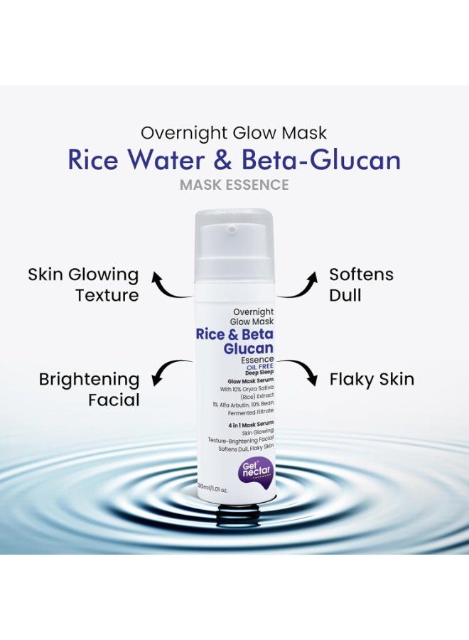 Get Nectar Happiness احصلي على قناع "Nectar Happiness Overnight Glow Mask" (الخالي من الزيوت)؛ بتركيبة غنية بمستخلص الأرز المخمر، وبيتا-جلوكان، وخلاصة الفاصوليا. يمنح البشرة إشراقة وتفتيحاً وملمساً متألقاً، كما ينعم البشرة الباهتة ويمنحها مظهراً أكثر شباباً (حجم 30 مل). - Image 2