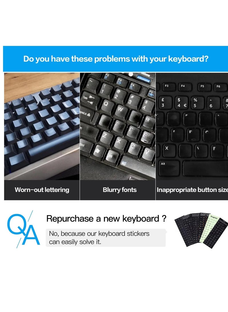 Generic - Arabic Letters Non-Transparent Keyboard Sticker with White Lettering on Black Background for Universal Computer, Laptop, Desktop, Notebook - 1.1 cm x 1.3 cm - Image 1