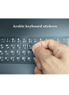 Generic Arabic Letters Non-Transparent Keyboard Sticker with White Lettering on Black Background for Universal Computer, Laptop, Desktop, Notebook - 1.1 cm x 1.3 cm  - Image 4
