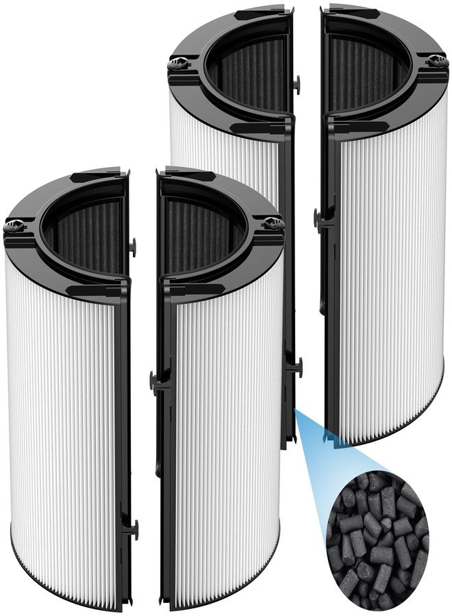 isingo 2 Pack Combi 360°Glass Filter For Dyson HP1 HP2 TP09 TP07 TP06 TP04 TP10 TP7A HP04 HP06 HP07 HP09 HP10 HP4A HP7A PH01 PH02 PH03 PH04 PH3A DP04 PC1 PC2 Air Purifier, Activated Carbon Filter #965432-01 - Image 1