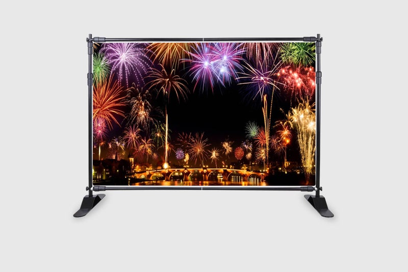 Backdropon Happy New Year Backdrop City Night New Year's Eve Grandiose Fireworks Background for Photography Party Celebrate Banner Photo Shoot Props Size 5Feet Height & 8Feet Width(5 * 8) - Image 2